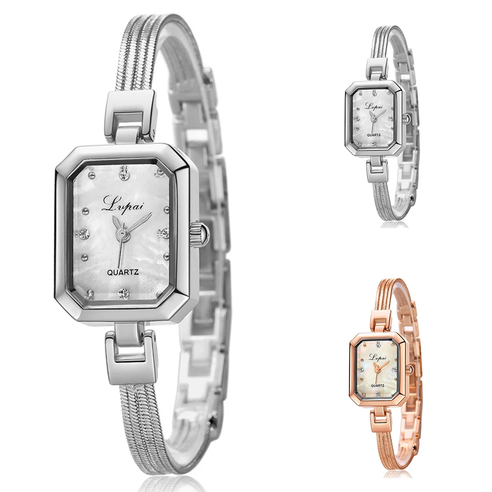 Для женщин мода инкрустированные Стразы Прямоугольник Дело кисточкой браслет