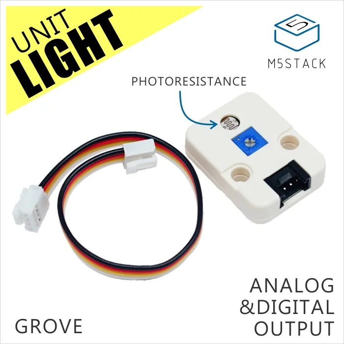 

M5Stack Official Light Unit with Photoresistance Grove Port Analog & Digital Output Compatible with M5GO/FIRE ESP32 IoT Kit