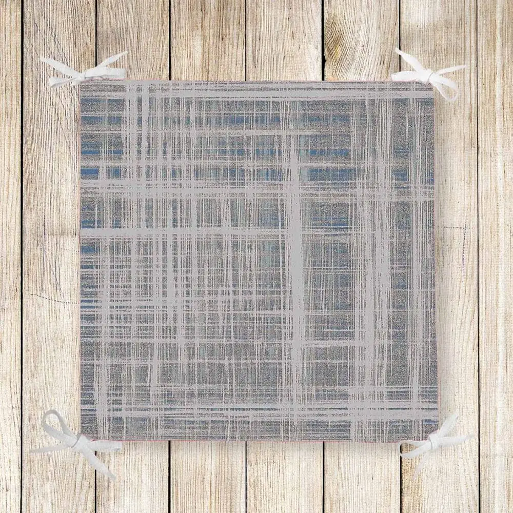 

Else Gray White Lines Mixed Stripes 3d Print Chair Pad Seat Cushion Soft Memory Foam Full Lenght Ties Non Slip Washable Zipper