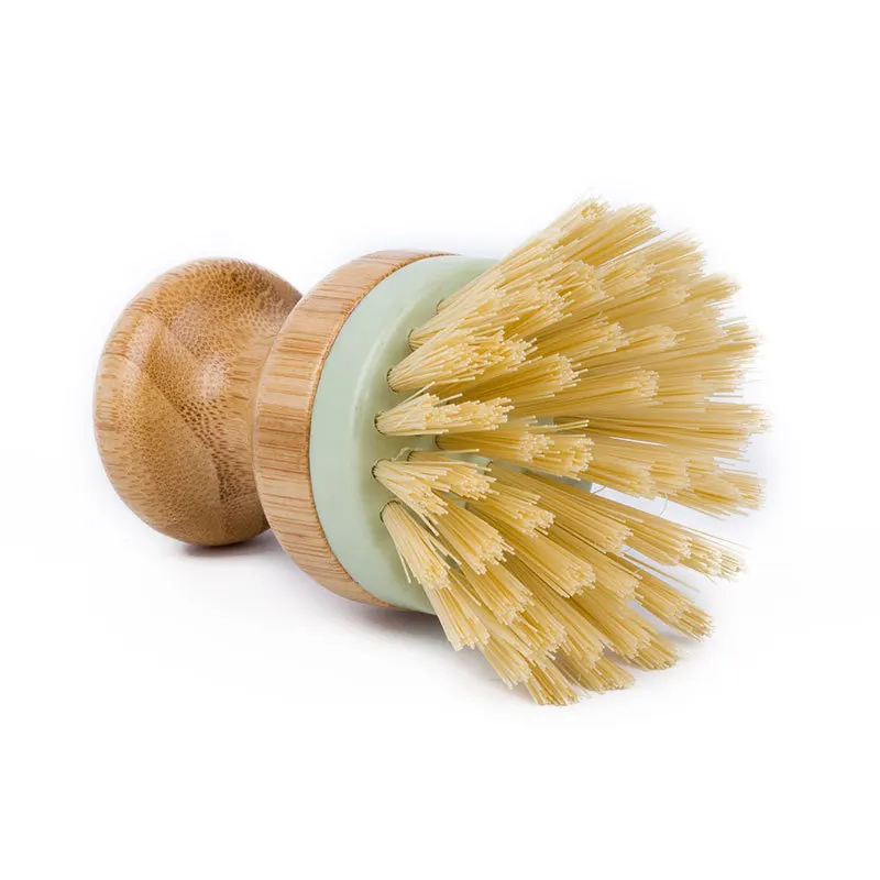 Cleaning Bowl with Bamboo Handle Palm Brush Kitchen Non-stick Skillet Oil Pot Dish 2PCS | Дом и сад