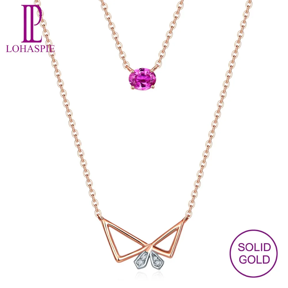 Двойная Цепочка из розового золота 18 карат ювелирное изделие с натуральным