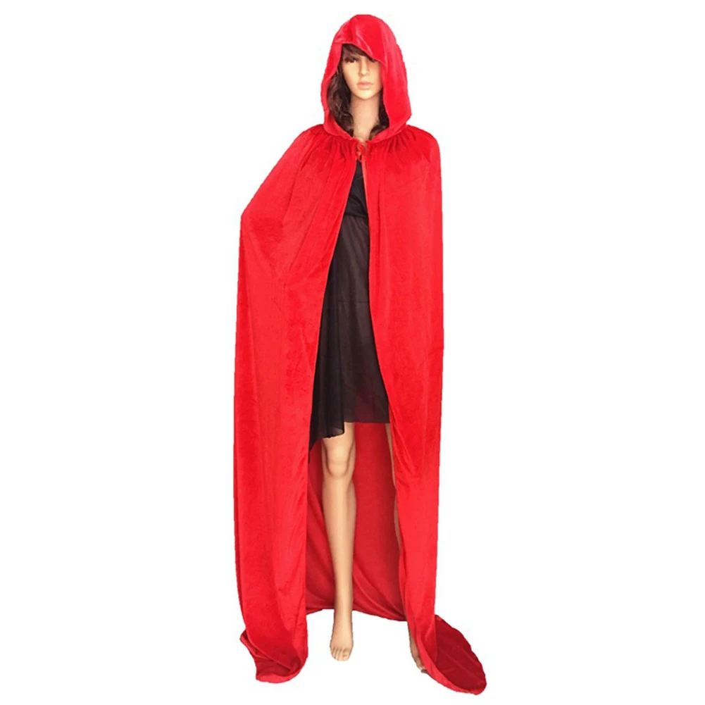Взрослых Хэллоуин плащ с капюшоном длиной до пола мыс партия ведьма Robe Косплэй