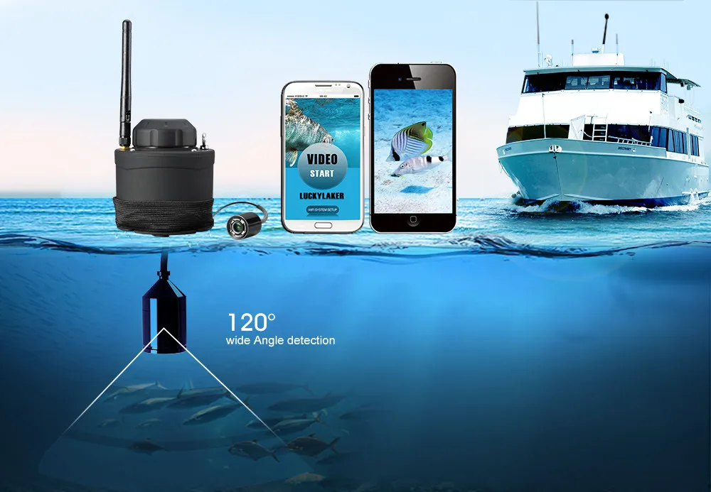 LUCKY FF3309 WiFi подводная рыболовная камера для осмотра беспроводной более глубокий