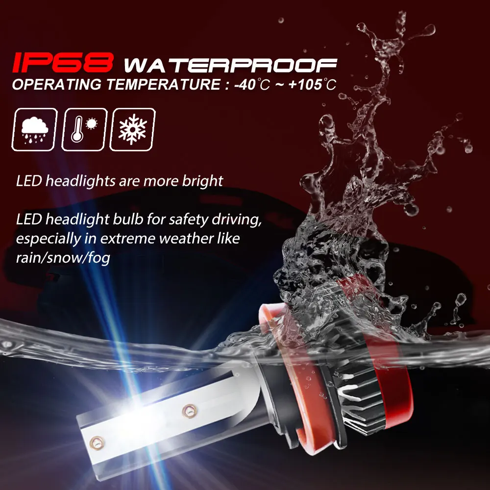 Автомобильная фара JOGMACHINE 2 шт. светодиодная H1 H7 H4 H L H8 H9 H11 9012 9005HB3 9006HB4 COB