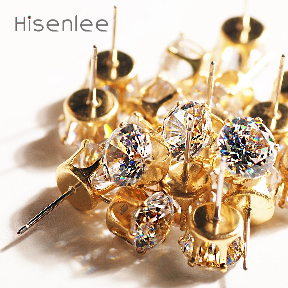 Женские серьги-гвоздики с фианитом 4 мм | Украшения и аксессуары