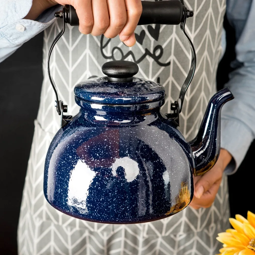 

Japanese starry sky porcelain enameled kettle no whistle teapot tea coffee pot gas universal electromagnetic oven water kettle