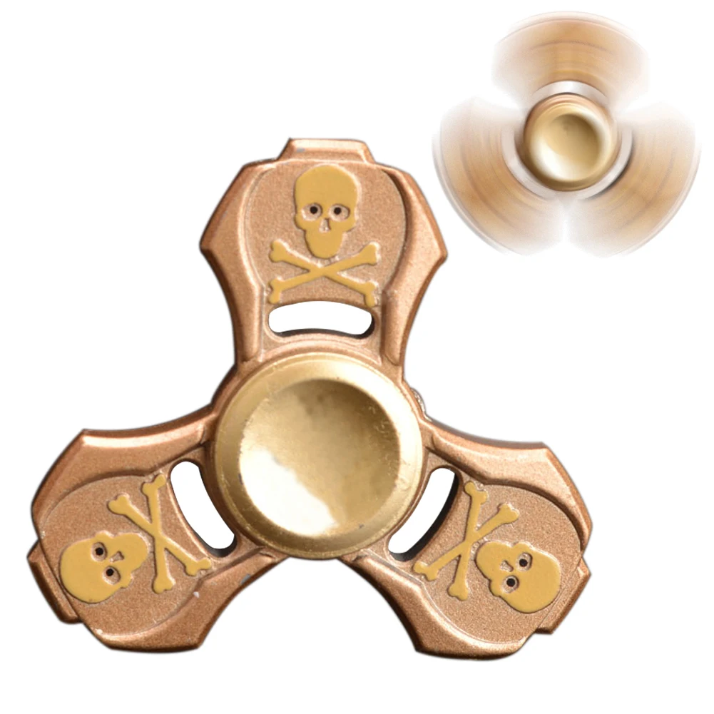 Череп рук Spinner металл палец Tri-Spinner подшипник EDC Непоседа игрушки | Игрушки и хобби