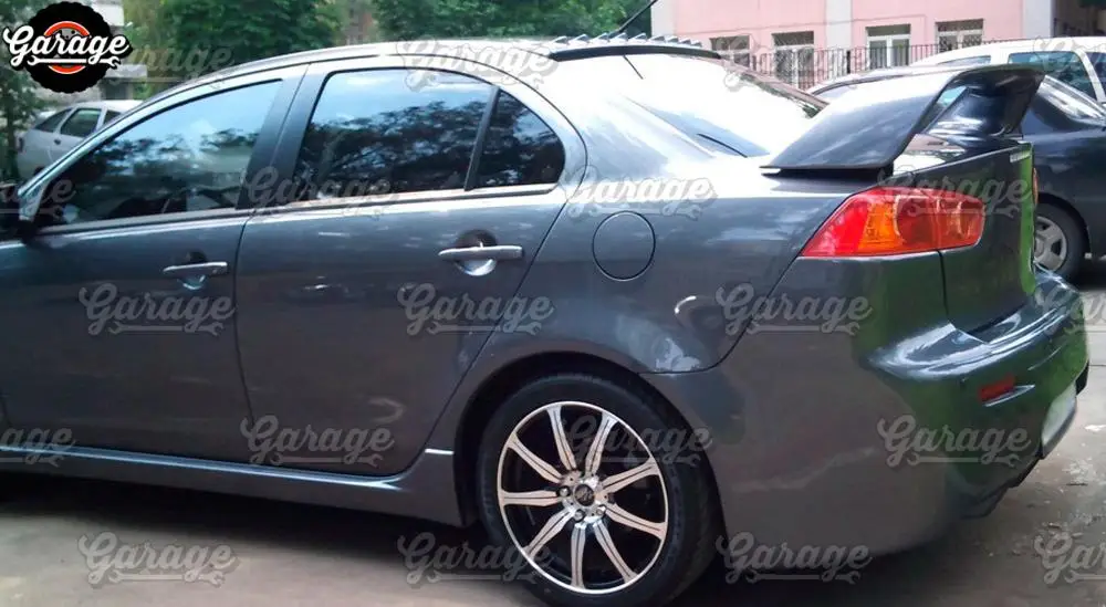 Спойлер на крышу с ластами для Mitsubishi Lancer 10 2007 2015 АБС пластик навес аэро крыло