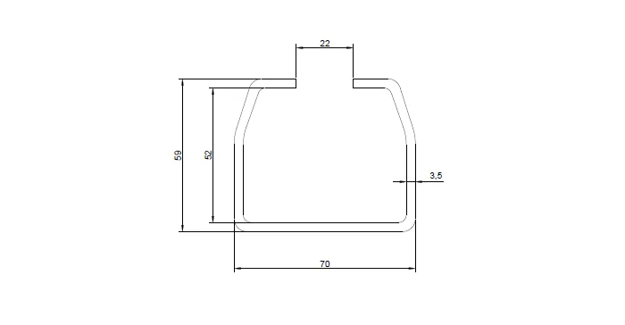 Трек для KIT3(6 метров). Трек для рулонов ворот Slideng. Размер 60x70x3,5 мм