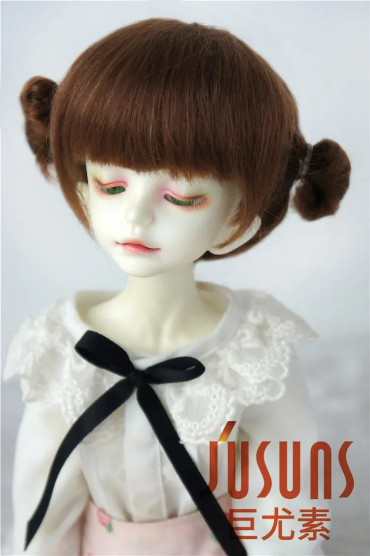 JD415 1/8 1/6 1/4 милые два пони BJD mahair парики Размер 5-6 дюймов 6-7 дюймов 7-8 дюймов кукольные волосы модные кукольные аксессуары - Цвет: 7-8inch Light Brown