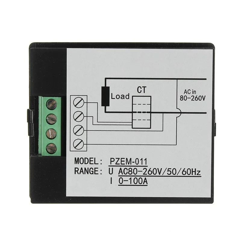AC 80-260V 100A Цифровой вольтметр напряжение Мощность счетчик энергии Амперметр трансформатор ЖК-дисплей STN весь угол обзора