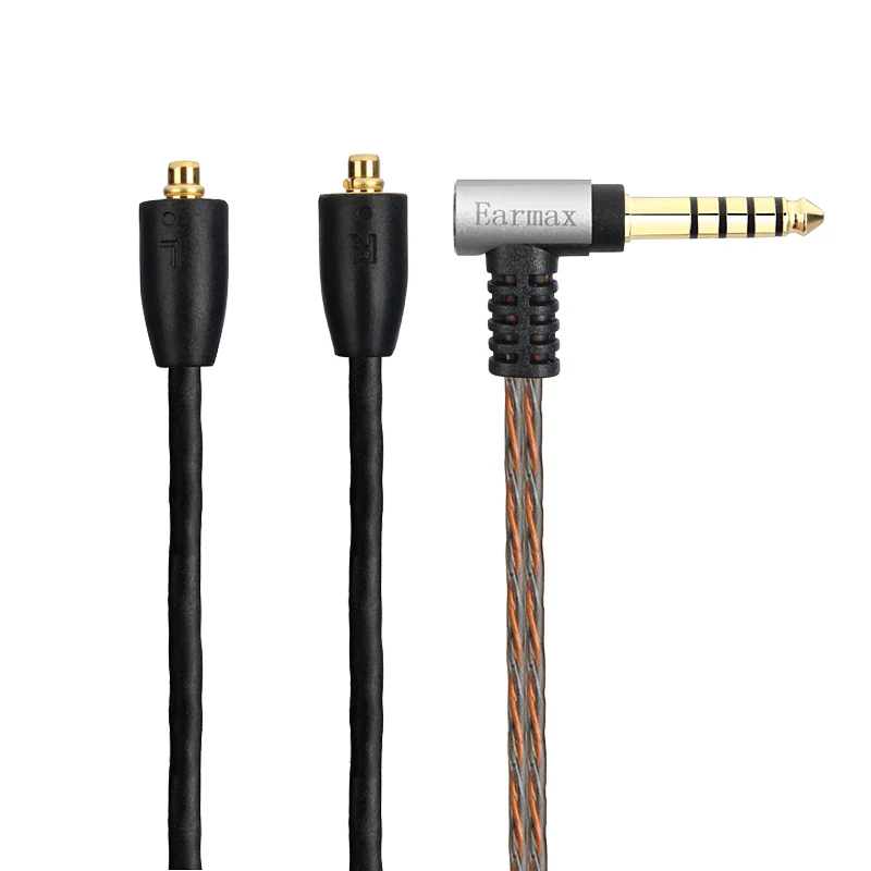 Earmax 4 мм Hi-Fi наушники кабель монокристаллическая Медь серебрение MMCX аудио Замена