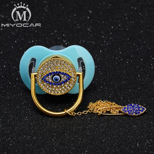 MIYOCAR/ цена, 10 шт., блестящие стразы, детская белая соска/соски/пустышка/cocka/chupeta, подарок для ребенка - Цвет: 0M to 6M eye