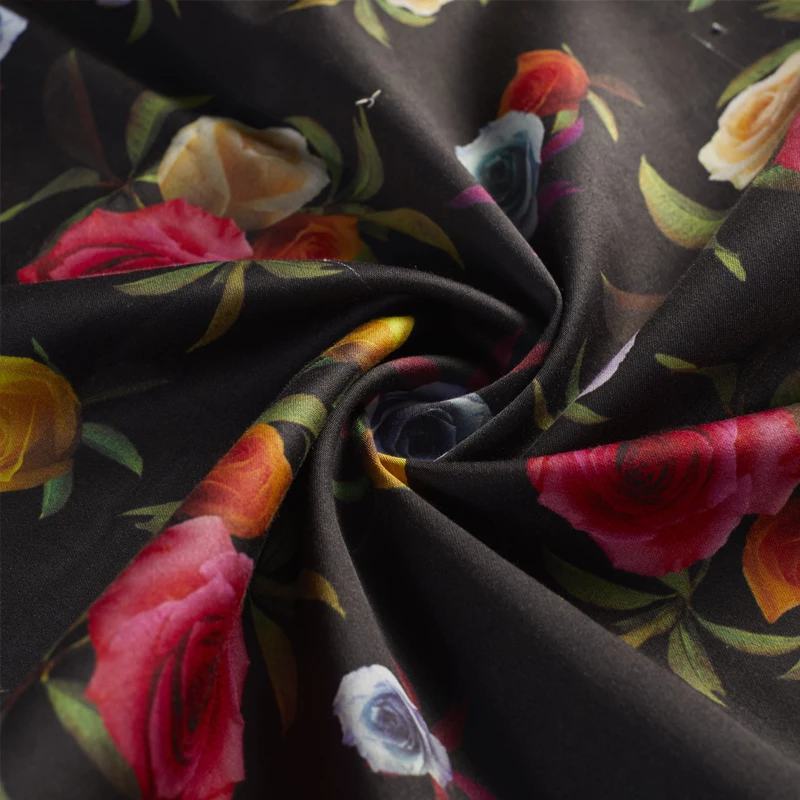 Polyester fabric for dress High-end fashion flower pattern printed cloth spandex clothing diy sewing patchwork material | Дом и сад