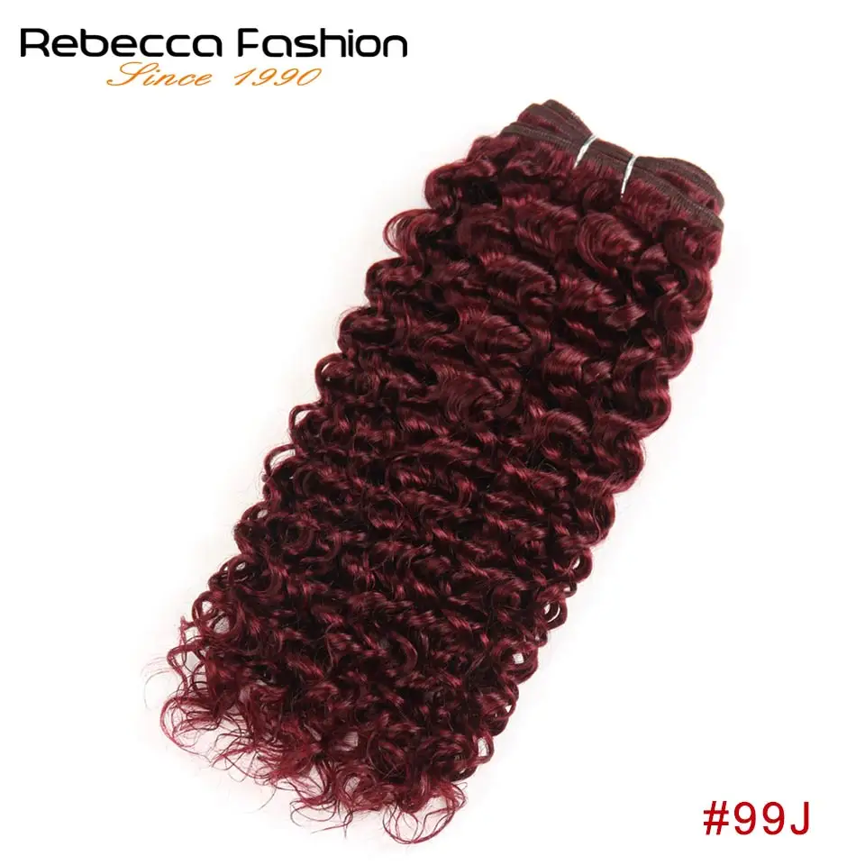Rebecca Remy бразильские волнистые волосы 100 г предварительно цветные винно красные