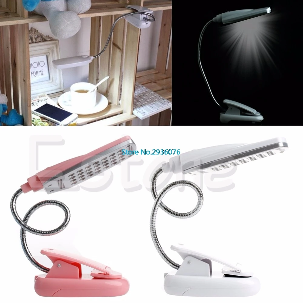 Гибкий USB 28 светодиодный светильник лампы для чтения клип на рядом с кроватью