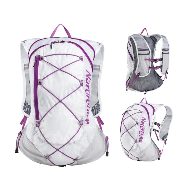 Naturehike 15L Ультралайт уличная Сумка для бега рюкзаки Светоотражающие походные велосипедные спортивные сумки непромокаемые внедорожные тропы бег B - Цвет: White