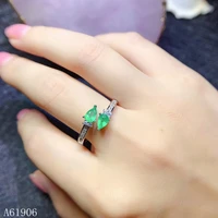 kjjeaxcmy boutique jewelry 925 sterling silver inlaid natural emerald female ring support test