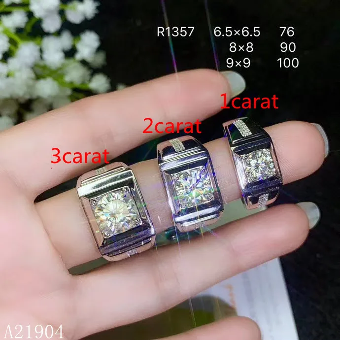 

KJJEAXCMY Fine Jewelry 925 Sterling Silver Inlay Mosanne Diamond Men's Ring