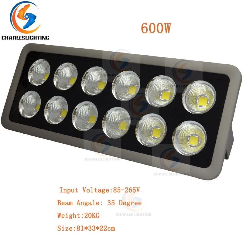 CHARLESLIGHTING 3 года гарантии светодиодный прожектор 400 Вт/500 Вт/600 Вт Высокая мощность