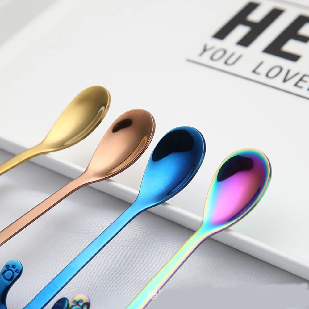 С рисунком панды Нержавеющая сталь висит ручка Кофе перемешивание ложка