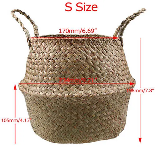 23X20cm-style 3 Ротанг цветочный горшок ваза соломенная корзина цветочный горшок Складные Игрушки Прачечная кисточкой корзины для хранения украшения дома Органайзер - Цвет: 23X20cm-style 3