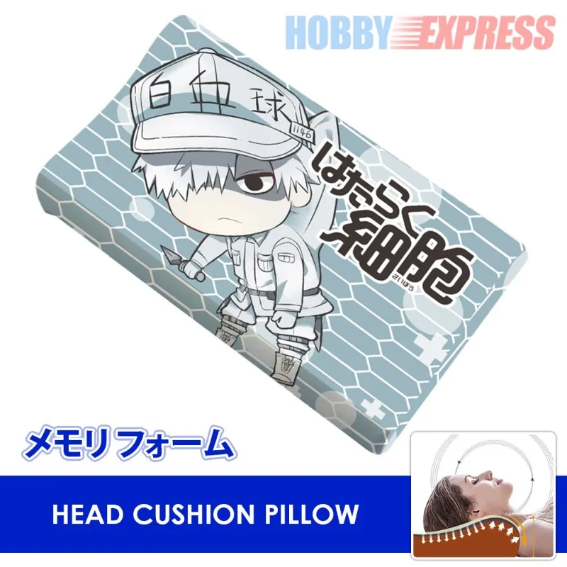 White Blood Cell Hobby Express мягкий удобный подголовник из пены памяти аниме, Подушка-ячейки на рабочий день, Nekopara NGNL Zero Two Miku - Цвет: White Blood Cell