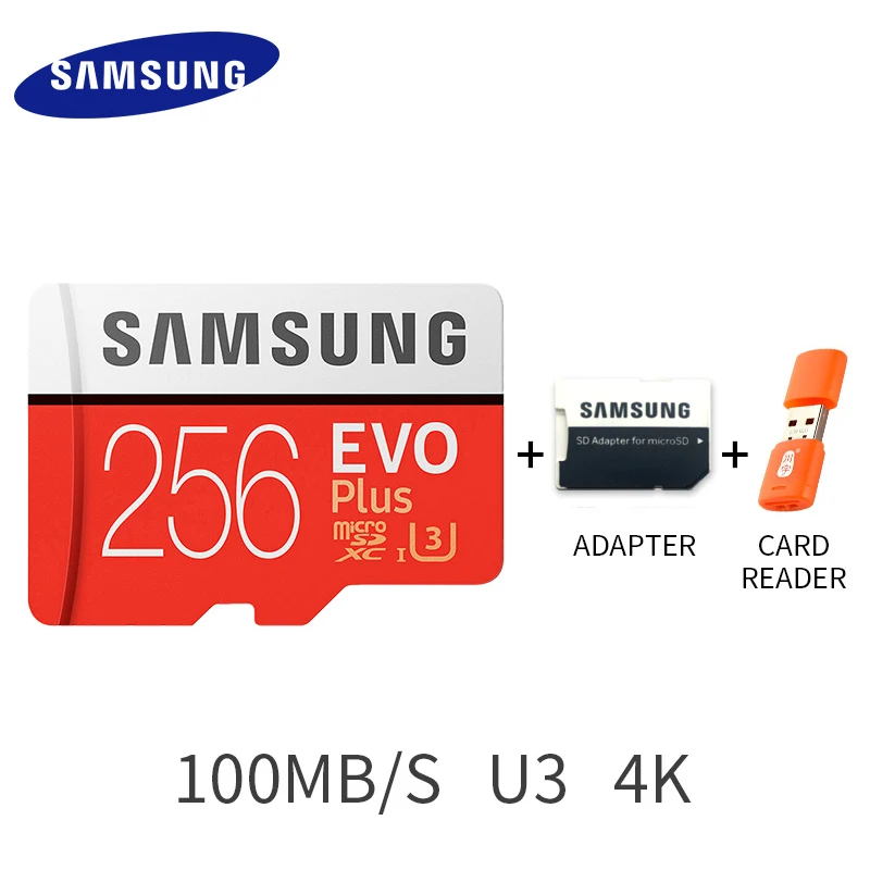 Карта памяти SAMSUNG Micro SD 256 ГБ 32 ГБ 64 Гб 128 ГБ 512 ГБ SDHC SDXC класс EVO+ класс 10 C10 UHS TF SD карты транс флэш Microsd - Емкость: 256 ГБ