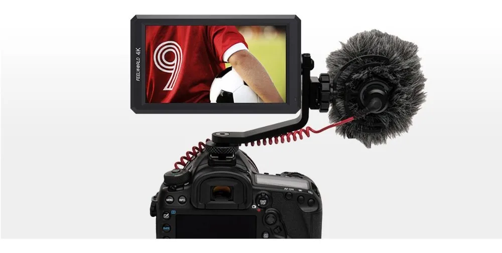 Feelworld F6 5,7 дюймов Full HD 1920x1080 ips DSLR HDMI полевой видео монитор с наклонным рычагом питания для ручного карданного стабилизатора