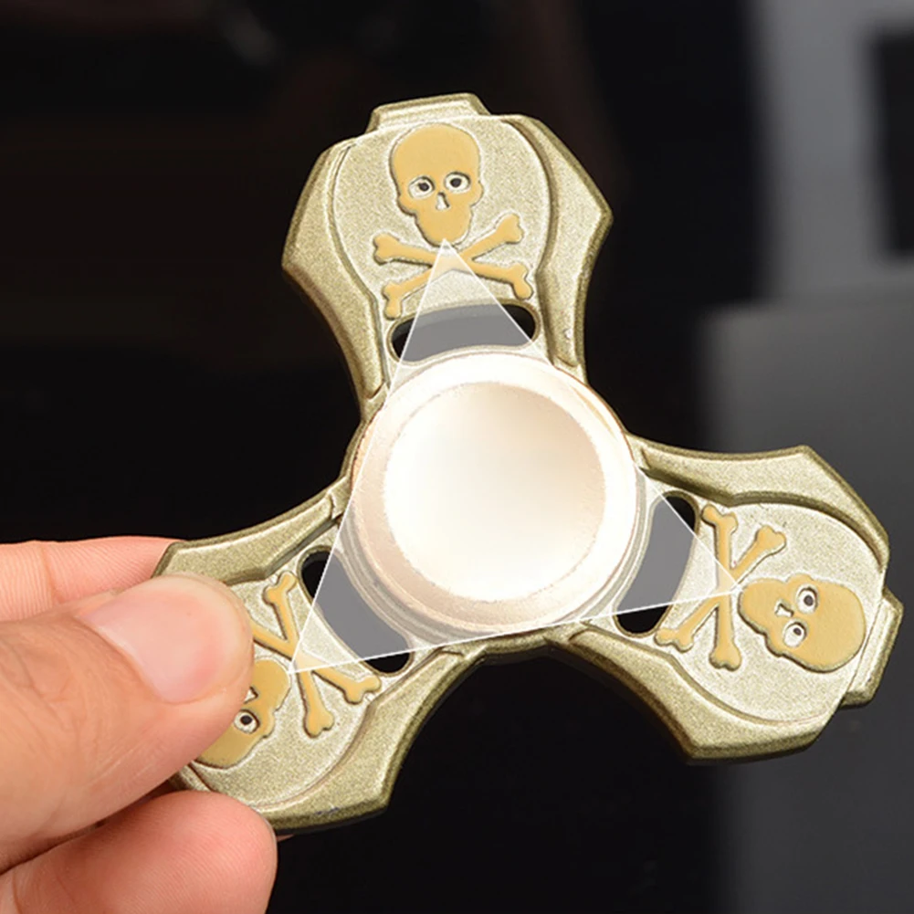 Череп рук Spinner металл палец Tri-Spinner подшипник EDC Непоседа игрушки | Игрушки и хобби
