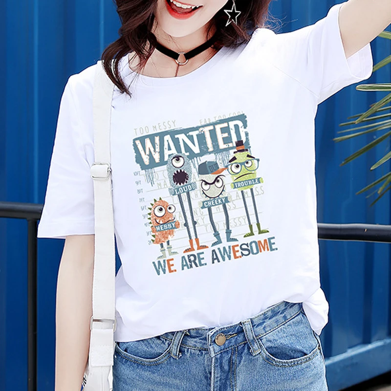 Новое поступление Повседневная хлопковая Футболка с круглым вырезом женские