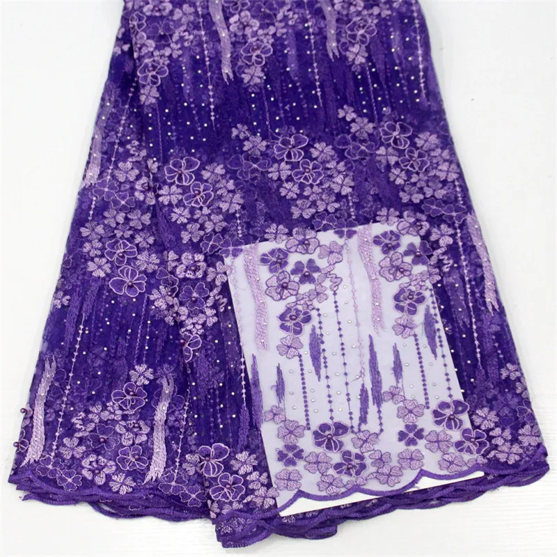 HFX индийская Свадебная мода бисером Розовая вышивка Нигерия французский Тюль