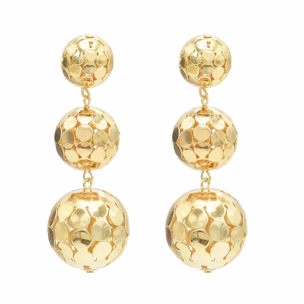 2018 2 вида цветов богемные винтажные серебряные золотые полые серьги с шариками и