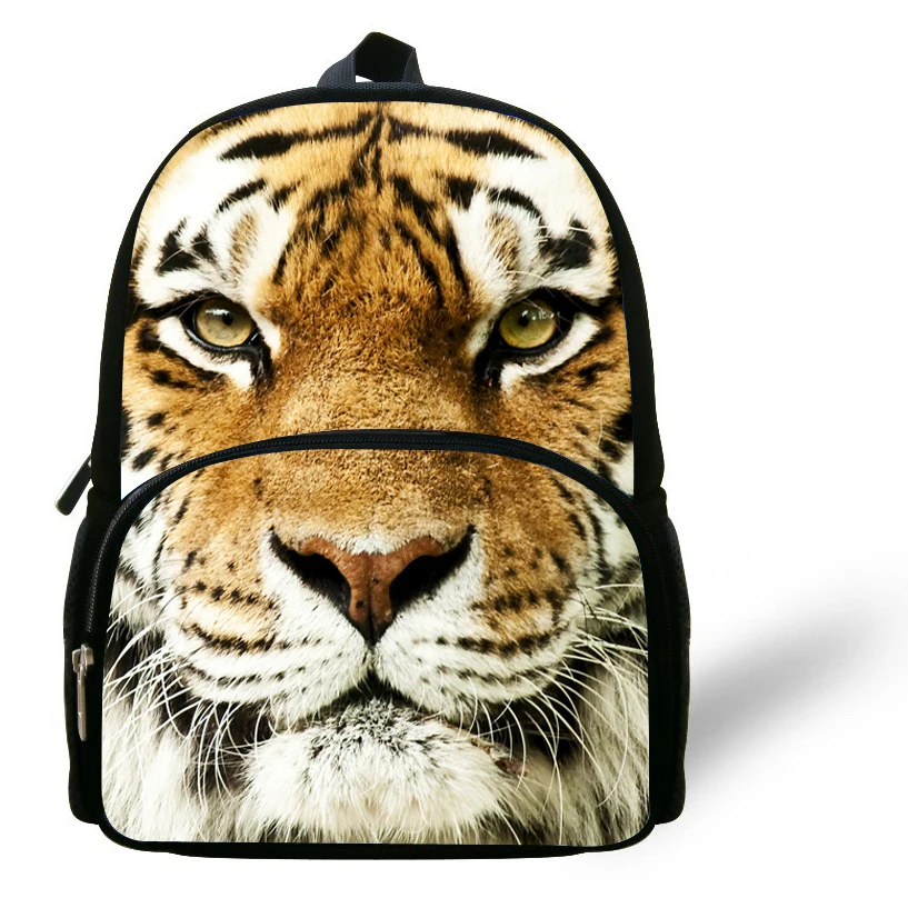 12 дюймовые милые рюкзаки с животными для детей белая сумка изображением тигра