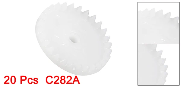 Uxcell 20 шт. C202/C282/C322A 2 мм отверстие Диаметр белый Пластик Шестерни игрушки Аксессуары для ванной комнаты с 20/28/32 Зубьев для DIY рисунком «Робокар Поли» мотор