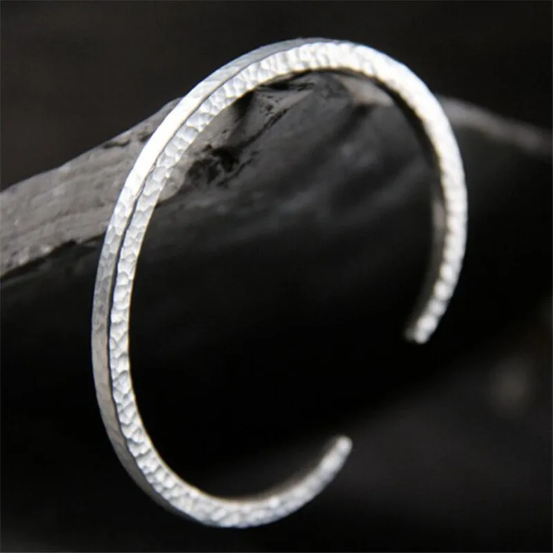 999 стерлингового серебра манжета браслет без выгравированного логотипа с