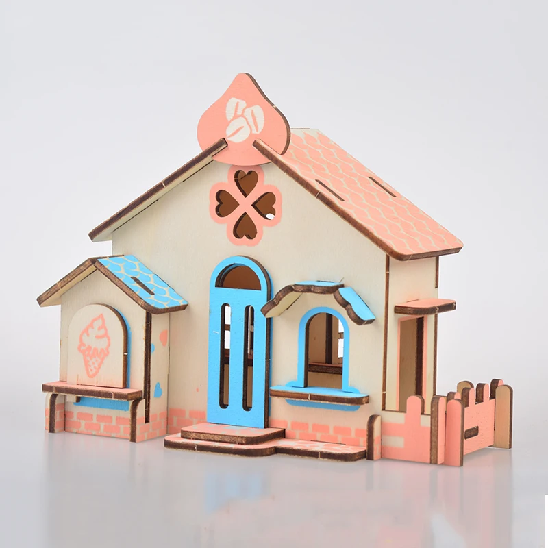 DIY шоколадная хлопчатобумажная 3D деревянная строчка diy Модель Набор игрушек для