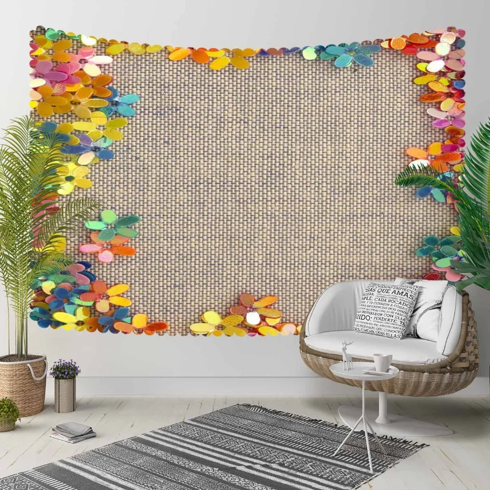 

Else Brown Wicker Orange Yellow Green Flowers Frames 3D Print Decorative Hippi Bohemian Wall Hanging Landscape Tapestry Wall Art
