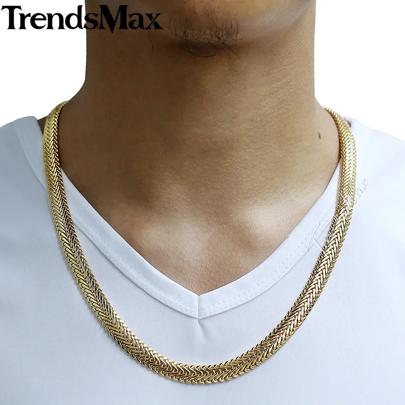Ожерелье Trendsmax Wo для мужчин и женщин колье с цепочкой в виде змеи елочки лисий