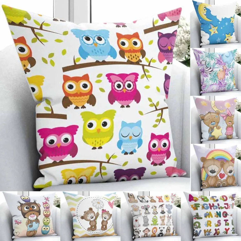 

Else Funny Cute Animals Children Kids Home Decor 3D Print Throw Pillow Case Covers Square Pillow case Hidden Zipper -45x45cm