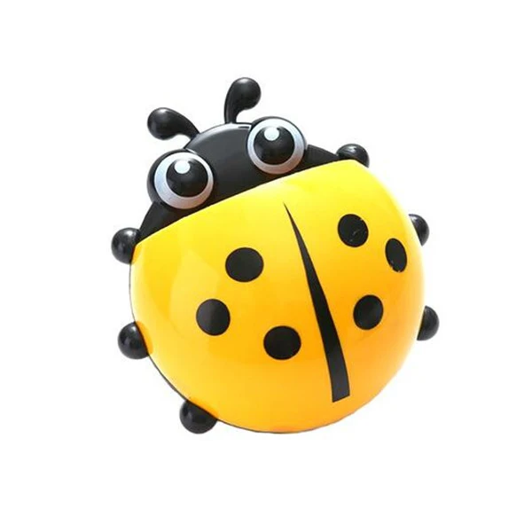 Yellow OYOURLIFE держатель для зубной щетки в виде божьей коровки туалетные принадлежности держатель зубной пасты аксессуары для ванной комнаты наборы всасывания Крючки контейнер для зубной щетки - Цвет: Yellow