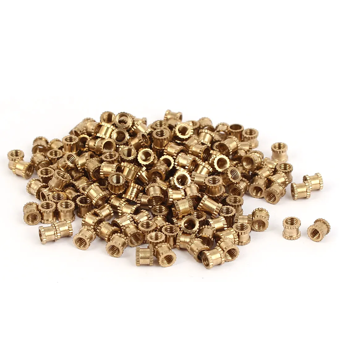 

UXCELL 200Pcs Nuts M3 X 4Mm Female Thread Brass Knurled Threaded Round Insert Embedded Nut Injection Moulding For Tightly Fixing