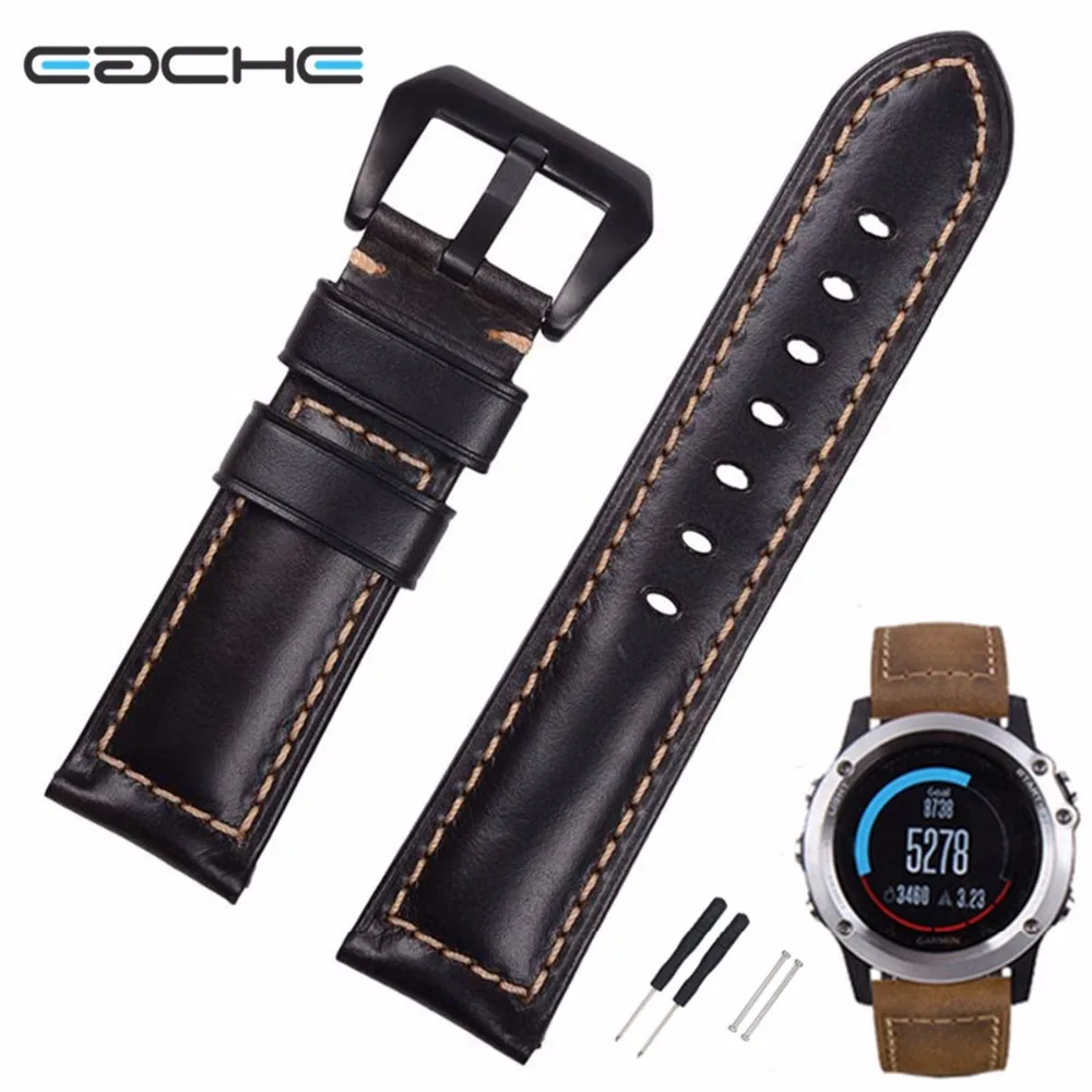 Ремешок для наручных часов из масляной кожи 26 мм подходит смарт GARMIN FENIX 3 цвета: