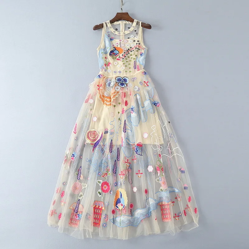 2018 абрикосовые богемные Длинные платья без рукавов великолепные прозрачные