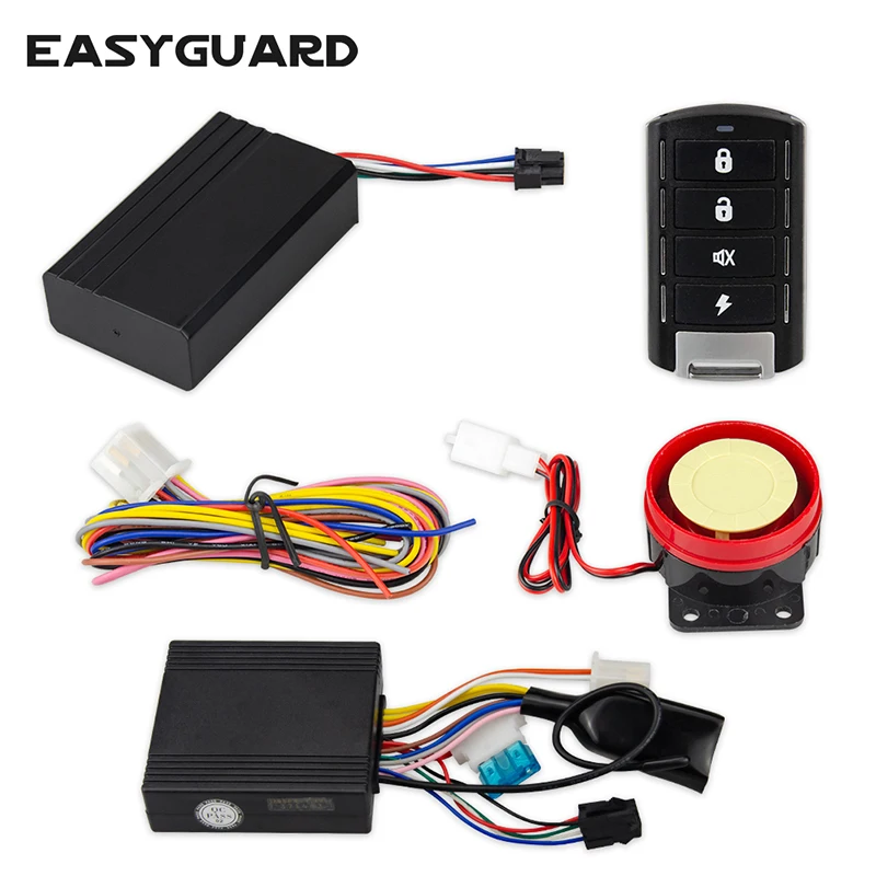 

EASYGUARD motorcycle alarm system security remote start stop shock sensor with GPS tracker Android and IOS APP controller