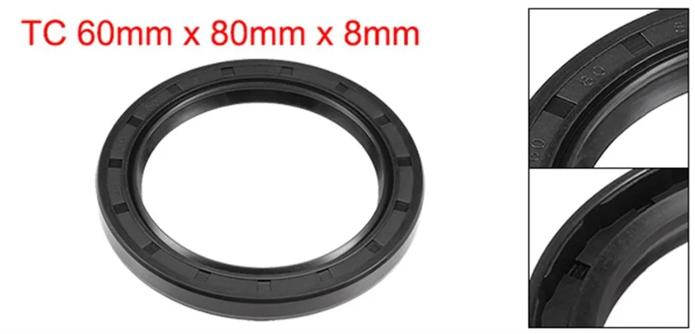 Уплотнение для масла UXCELL TC 60x80x8/10 мм покрытие из нитрилового каучука Двойные Губы