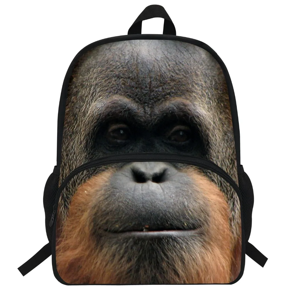Классные Рюкзаки с животным принтом для мальчиков, школьный ранец с рисунком орангутана 16 дюймов, Сумка с принтом обезьяны для детей от AliExpress WW