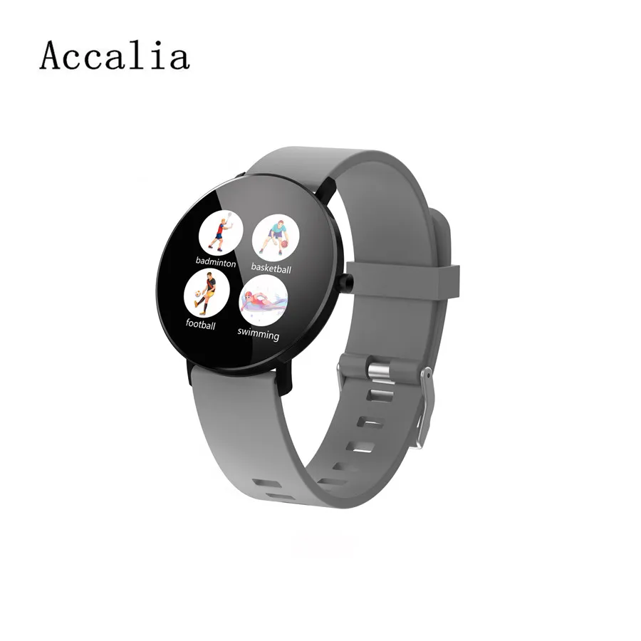 grey silica Accalia F25 Смарт-часы полный экран сенсорный датчик движения пульсометр Монитор артериального давления смарт-Браслет спортивный умный Браслет - Цвет: grey silica