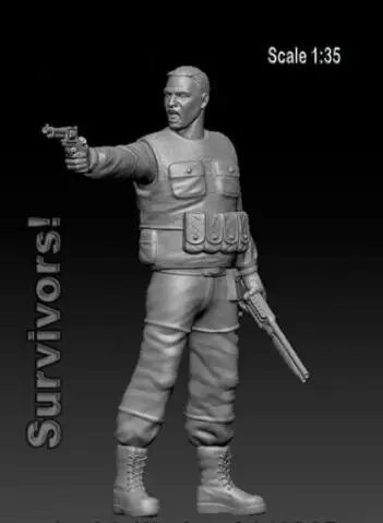 1/35 шкала Неокрашенная полимерная фигурка выжившая с пистолетом|Наборы для