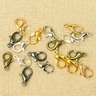 Застежки-карабины из металлического сплава, золотистыесеребристые, 100 шт., 5 мм * 10 мм, фурнитура для изготовления ювелирных изделий своими руками